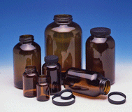 Amber Glass Wide-mouth Jars with Teflon-lined Caps