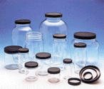 Clear Glass Jars with Teflon-lined Lids