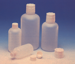 HDPE Boston Round Bottles with Foam-lined Caps